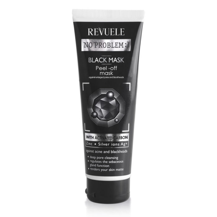 Crna maska za čišćenje lica sa aktivnim ugljem REVUELE No Problem 80ml