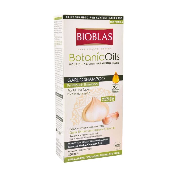 Šampon protiv opadanja i za rekonstrukciju kose BIOBLAS Beli luk i maslinovo ulje 360ml - Slika 2