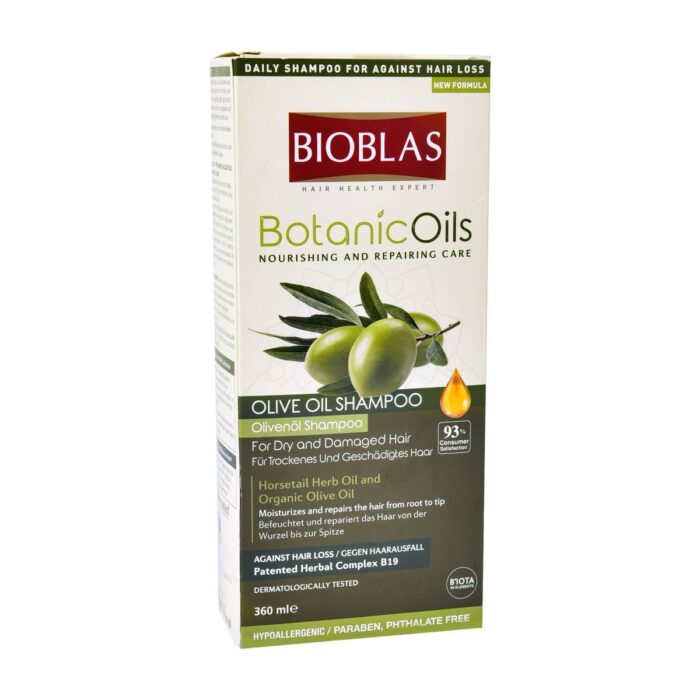 Šampon protiv opadanja za oporavak suve i oštećene kose BIOBLAS Maslinovo i ulje rastavića 360ml - Slika 2