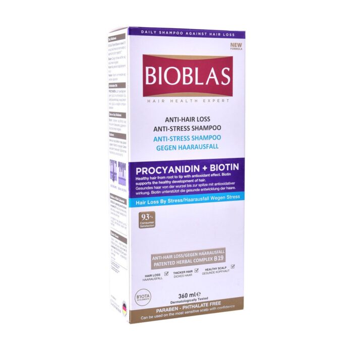 Antistres šampon protiv opadanja kose BIOBLAS Procijanidin i biotin 360ml - Slika 2