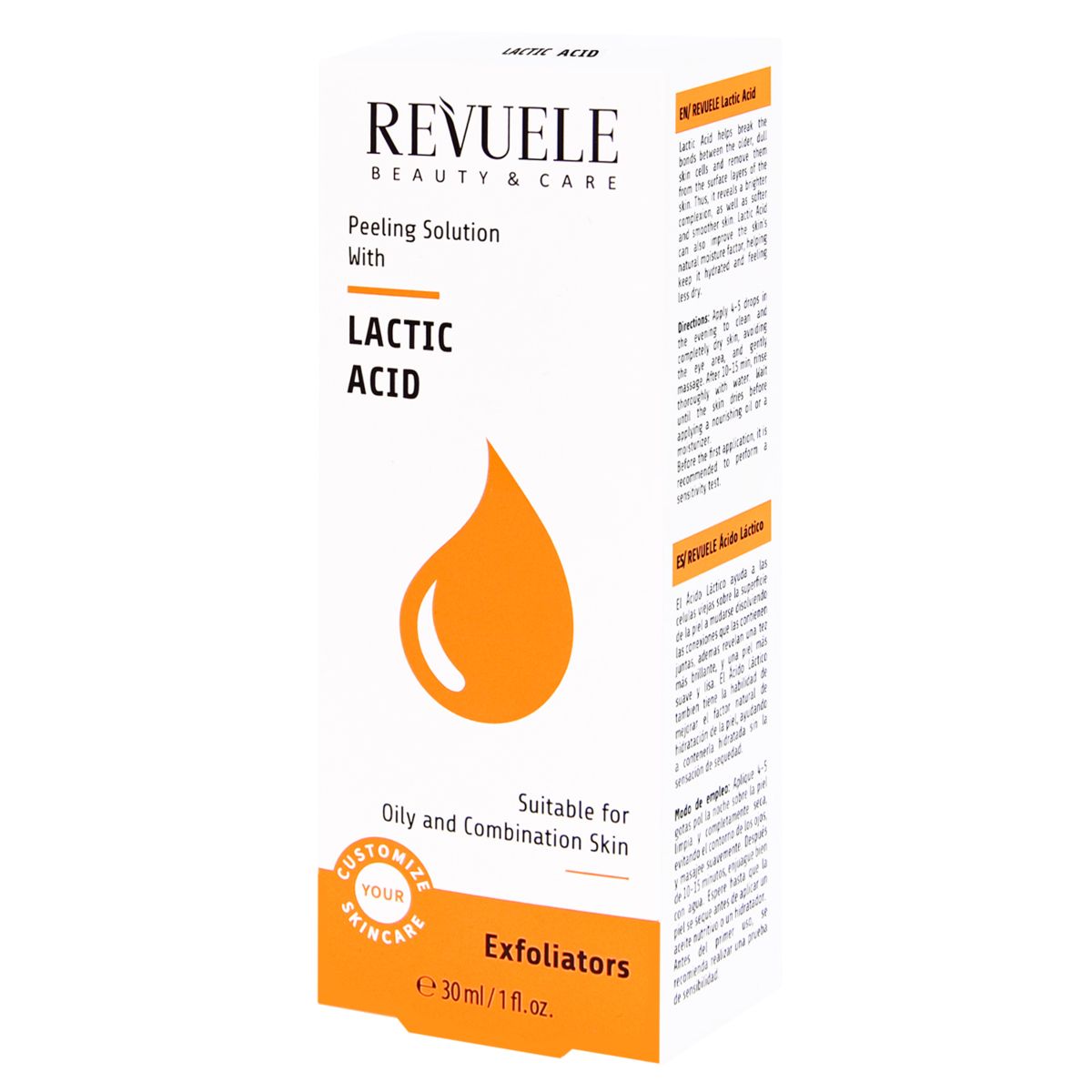 Serum za blagi piling masne i kombinovane kože lica REVUELE Mlečna kiselina 30ml - Slika 2