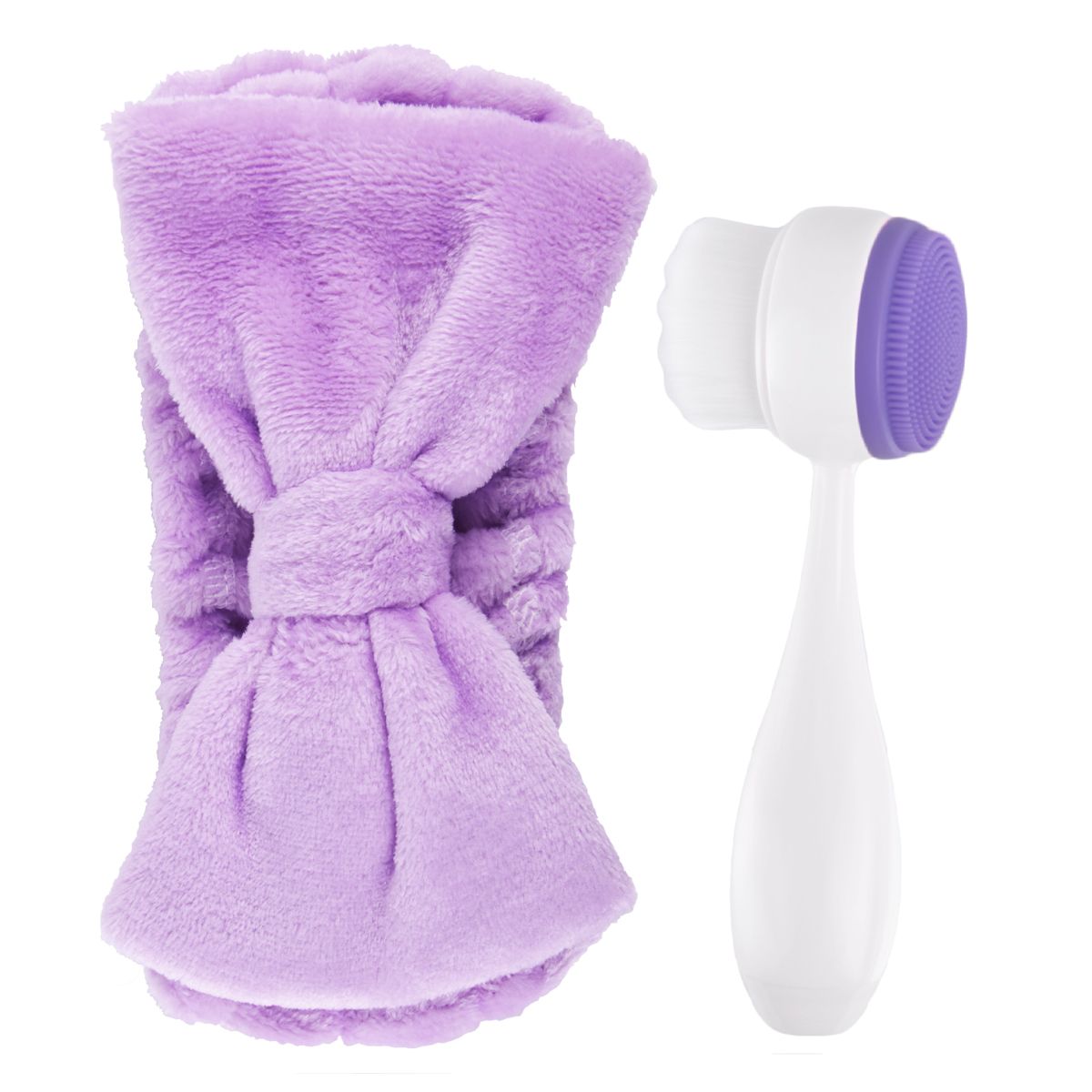 Set traka za kosu i četka za lice SPA NATURAL Ljubičasti - Slika 2